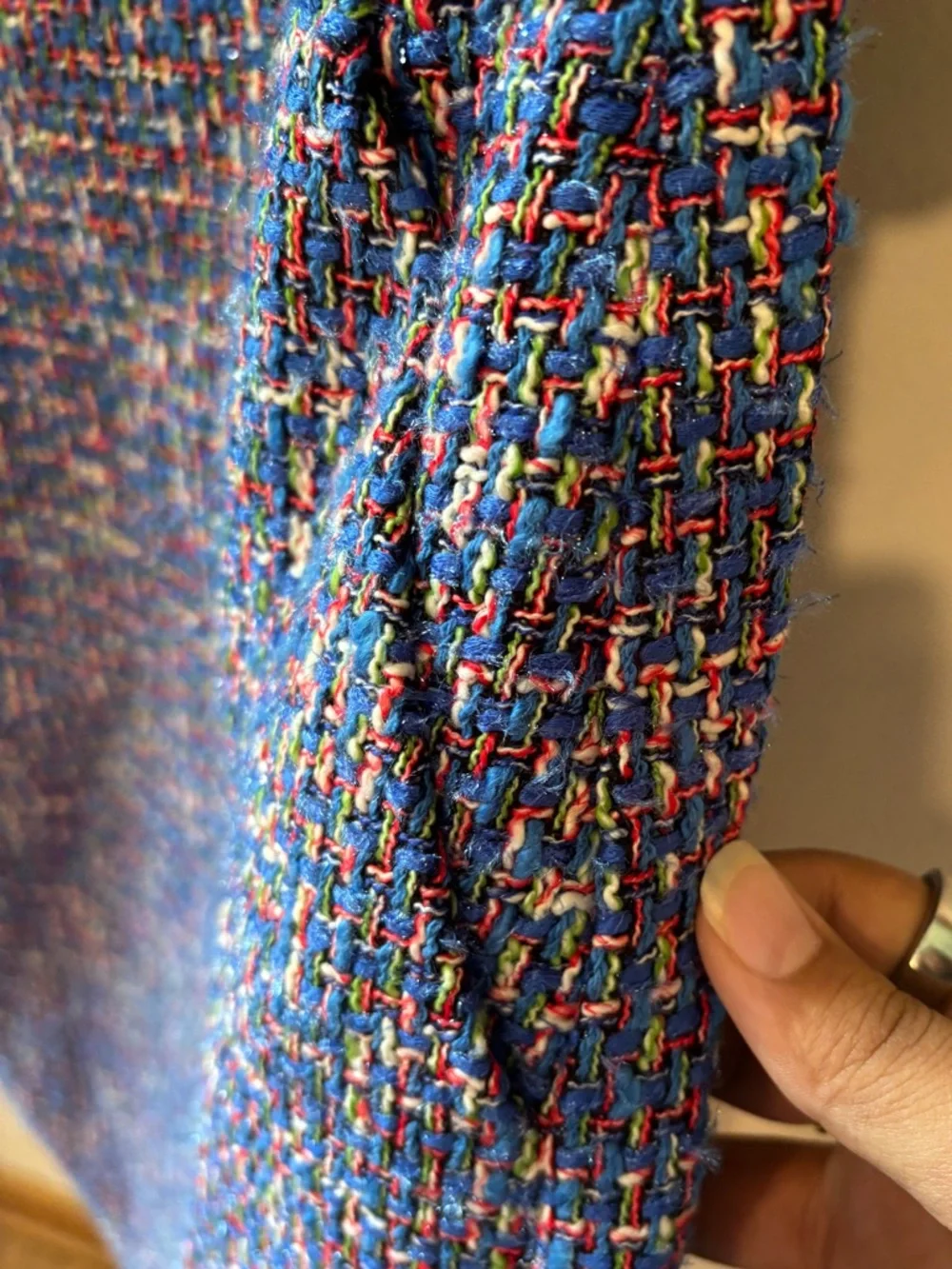 J Crew Blue Tweed Tie-neck Tank Dress in Autumn Tweed with Red Neck Tie Bow 10P